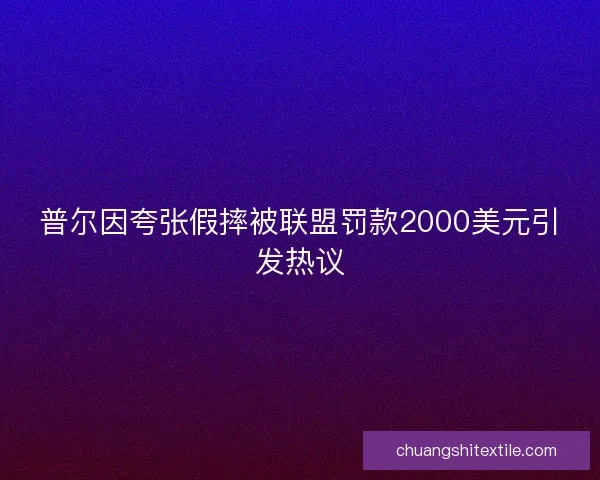 普尔因夸张假摔被联盟罚款2000美元引发热议
